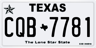 TX license plate CQB7781
