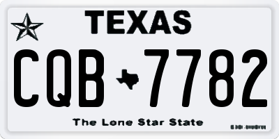 TX license plate CQB7782