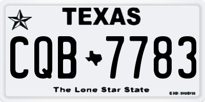 TX license plate CQB7783