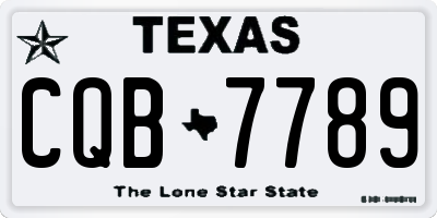 TX license plate CQB7789