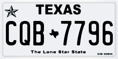 TX license plate CQB7796