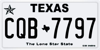 TX license plate CQB7797