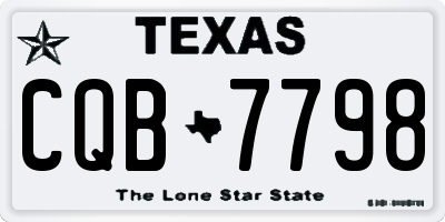 TX license plate CQB7798