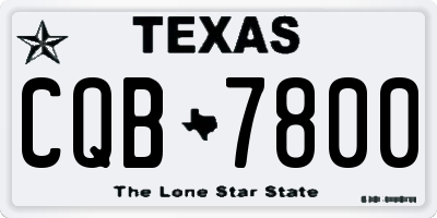 TX license plate CQB7800