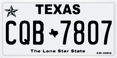 TX license plate CQB7807