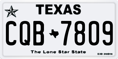 TX license plate CQB7809