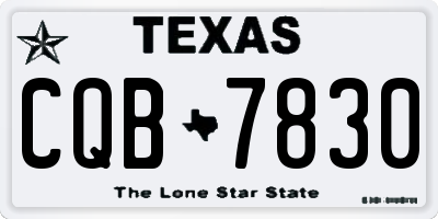 TX license plate CQB7830