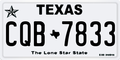 TX license plate CQB7833