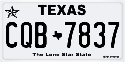 TX license plate CQB7837