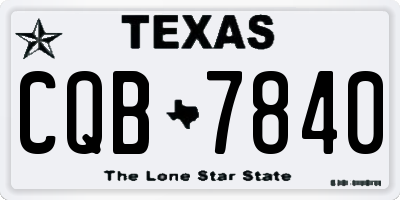 TX license plate CQB7840