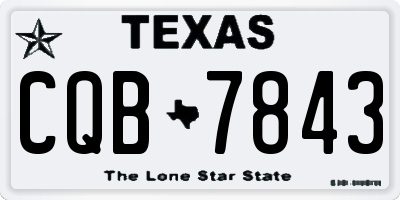 TX license plate CQB7843