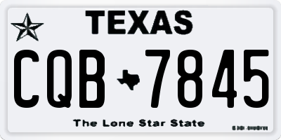 TX license plate CQB7845