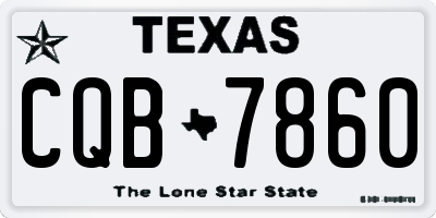 TX license plate CQB7860