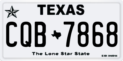 TX license plate CQB7868