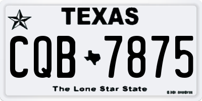TX license plate CQB7875