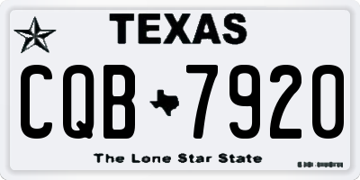 TX license plate CQB7920