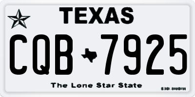 TX license plate CQB7925