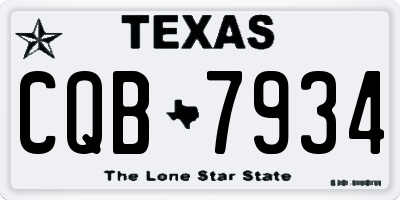 TX license plate CQB7934