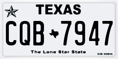 TX license plate CQB7947