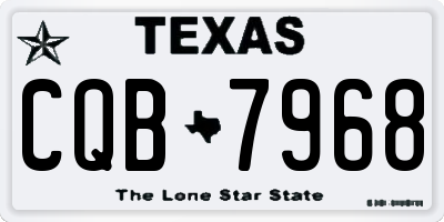 TX license plate CQB7968