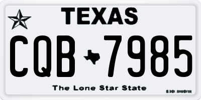 TX license plate CQB7985