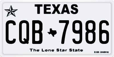 TX license plate CQB7986