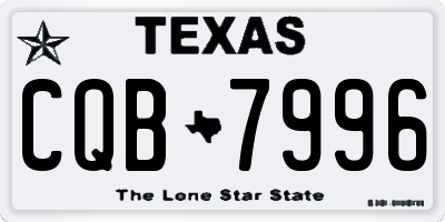 TX license plate CQB7996