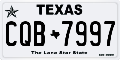 TX license plate CQB7997