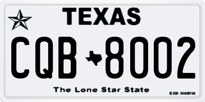 TX license plate CQB8002