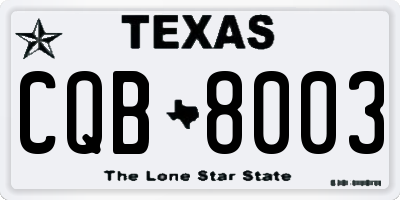 TX license plate CQB8003