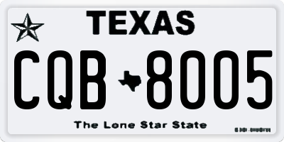 TX license plate CQB8005
