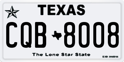 TX license plate CQB8008