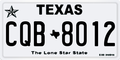 TX license plate CQB8012