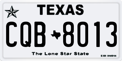 TX license plate CQB8013