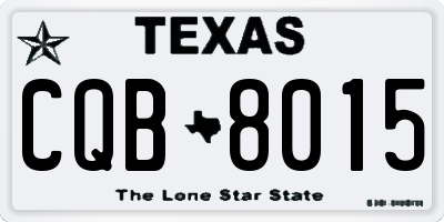 TX license plate CQB8015