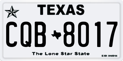 TX license plate CQB8017