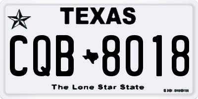 TX license plate CQB8018