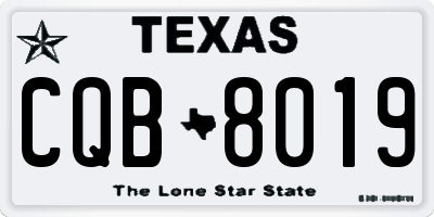 TX license plate CQB8019