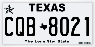 TX license plate CQB8021