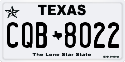 TX license plate CQB8022