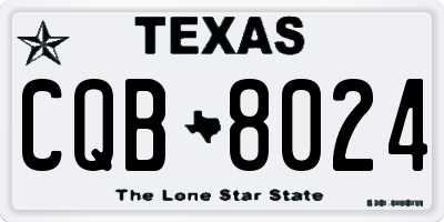 TX license plate CQB8024
