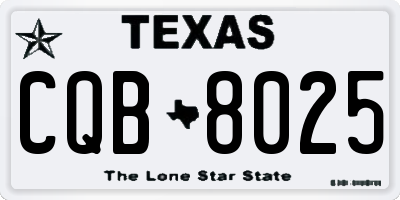 TX license plate CQB8025