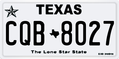 TX license plate CQB8027