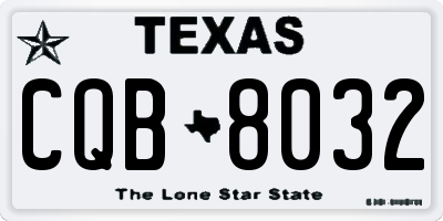 TX license plate CQB8032