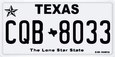 TX license plate CQB8033