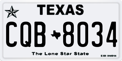 TX license plate CQB8034