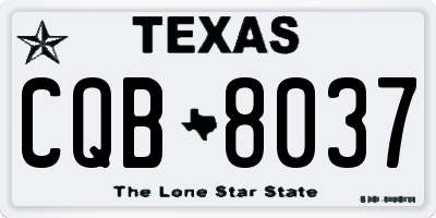 TX license plate CQB8037