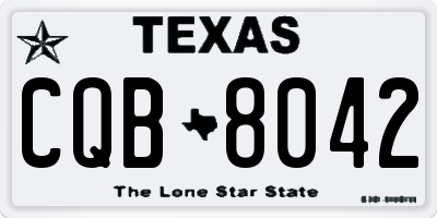 TX license plate CQB8042