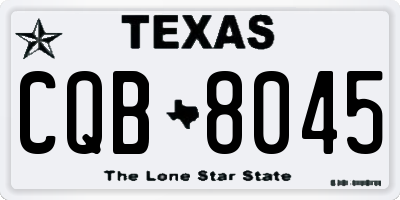 TX license plate CQB8045