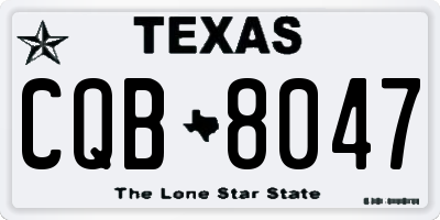 TX license plate CQB8047